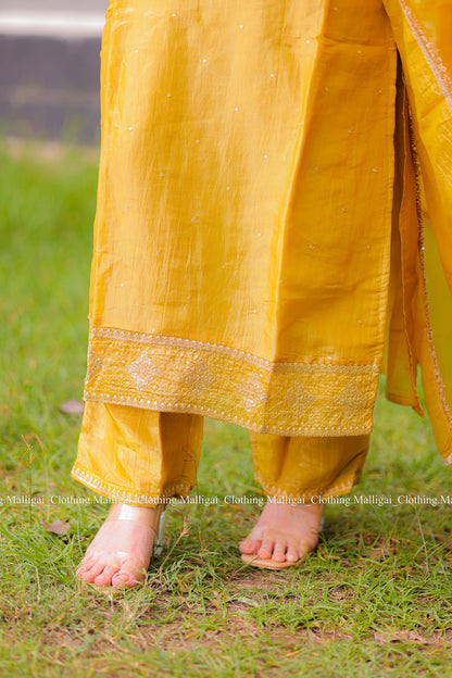 Mustard Tissue Pure Silk - with Lining