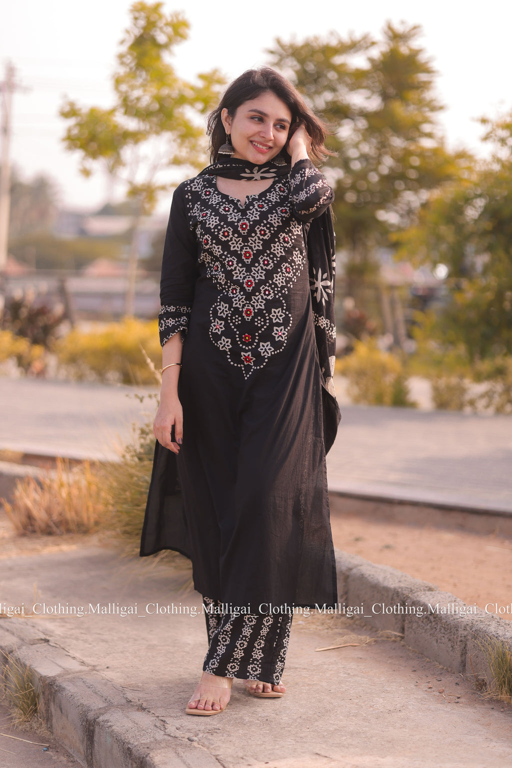 Cotton Salwar Suit - Black