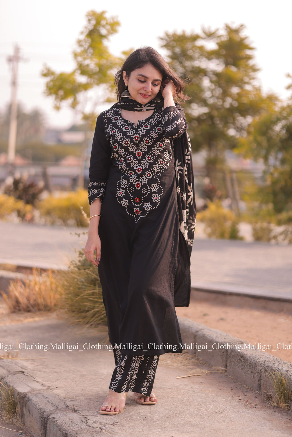Cotton Salwar Suit - Black