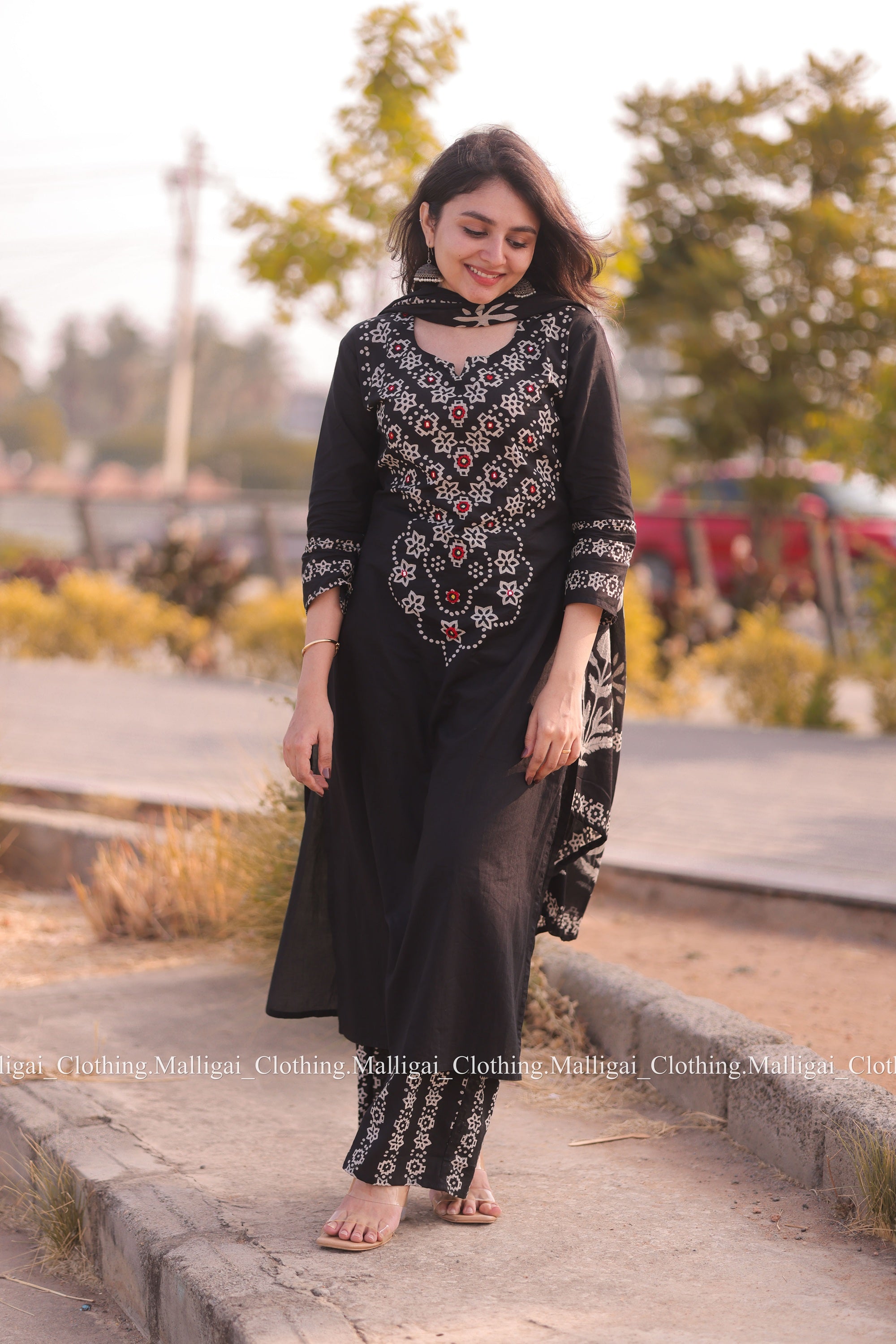 Cotton Salwar Suit - Black