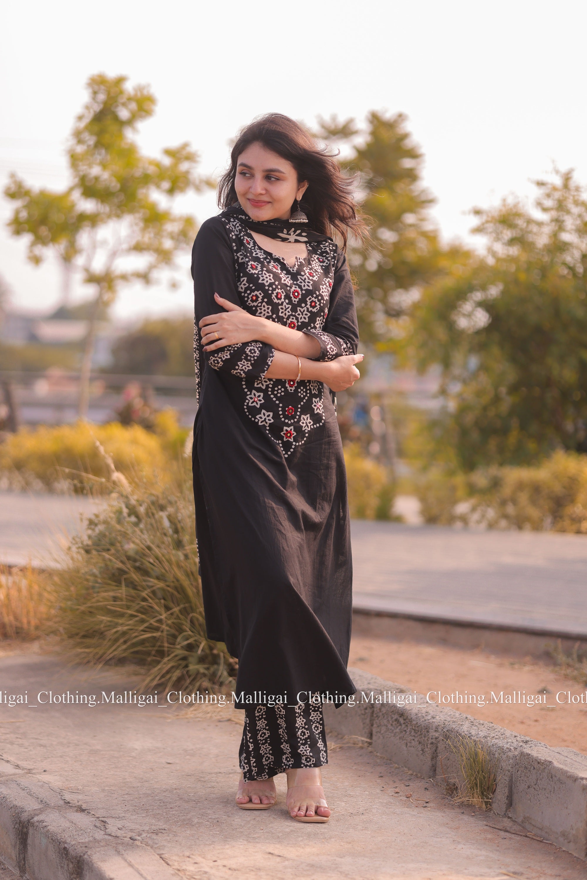 Cotton Salwar Suit - Black
