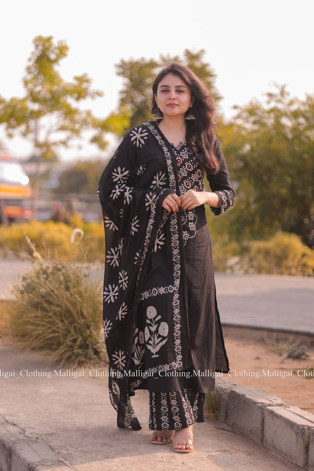 Cotton Salwar Suit - Black