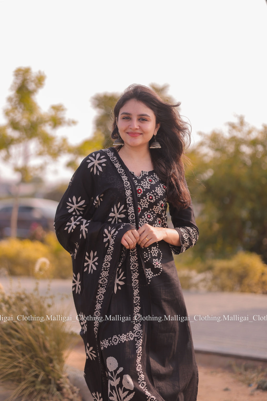 Cotton Salwar Suit - Black