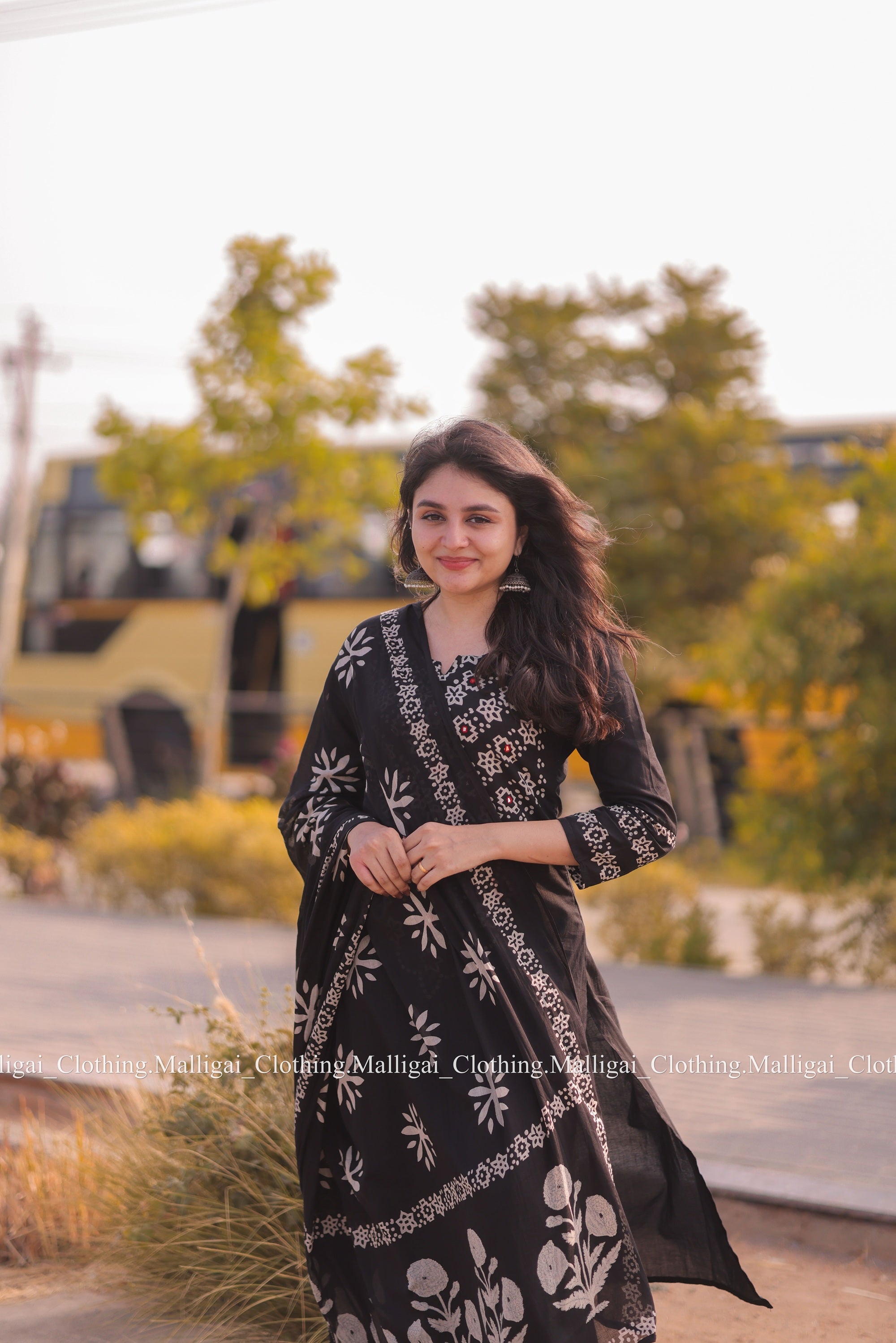 Cotton Salwar Suit - Black