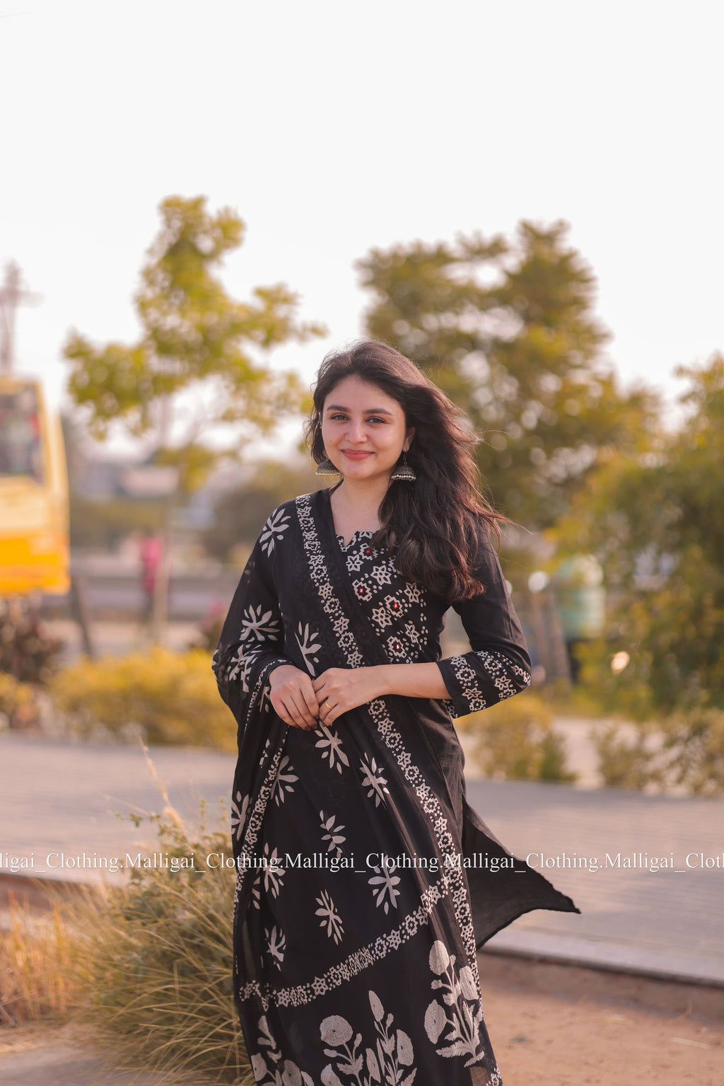 Cotton Salwar Suit - Black