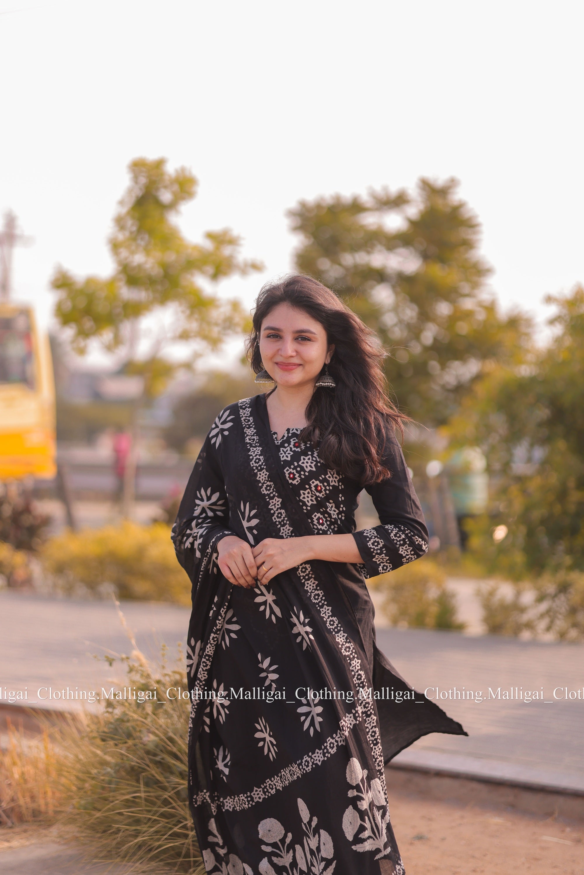 Cotton Salwar Suit - Black