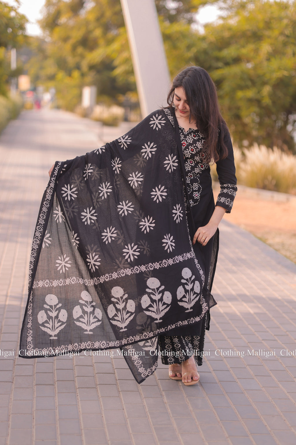 Cotton Salwar Suit - Black