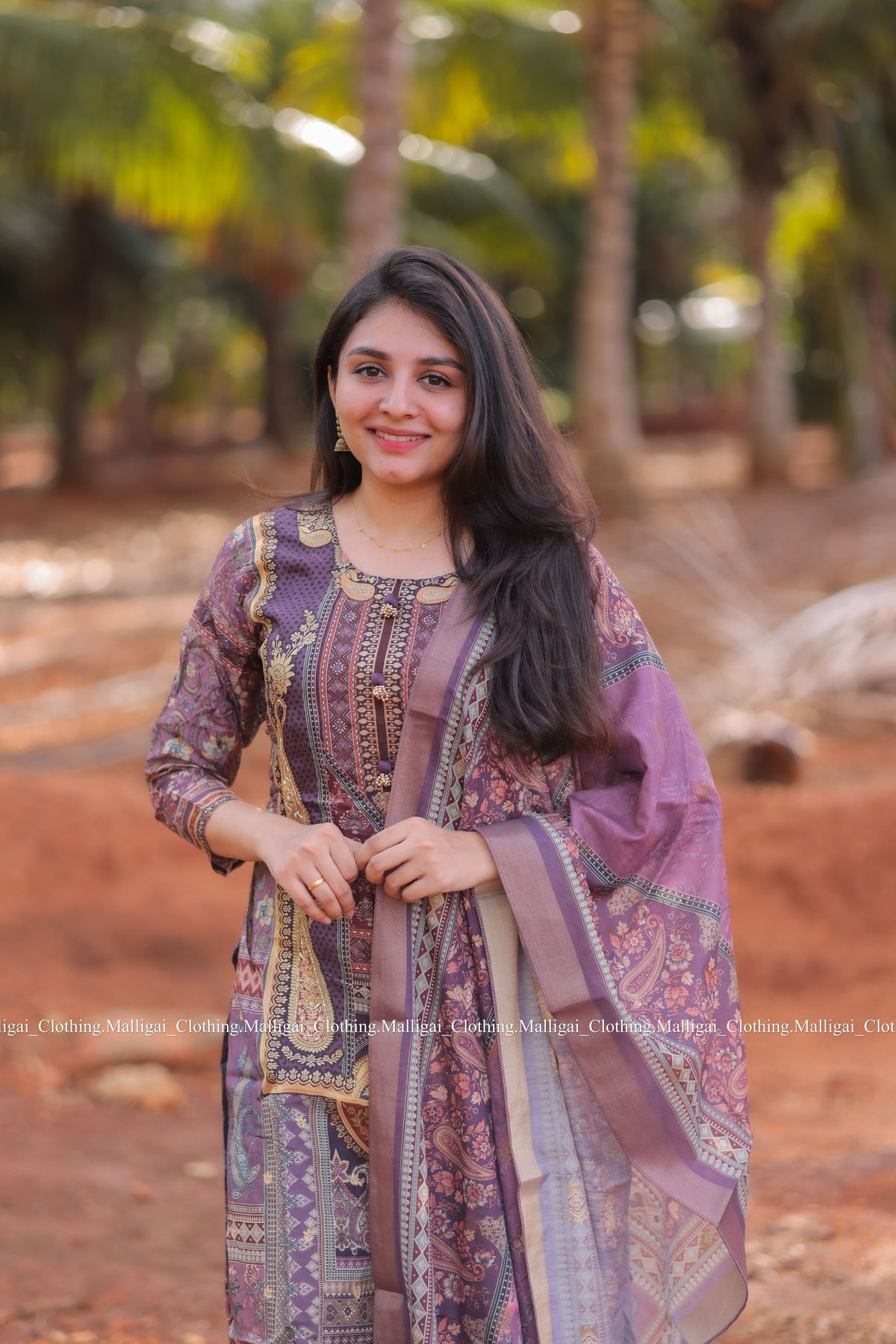 Russian Silk Jacquard with hand work in Daman Salwar Suit Set with Top, Pant and Dupatta with Pockets - Onion Pink