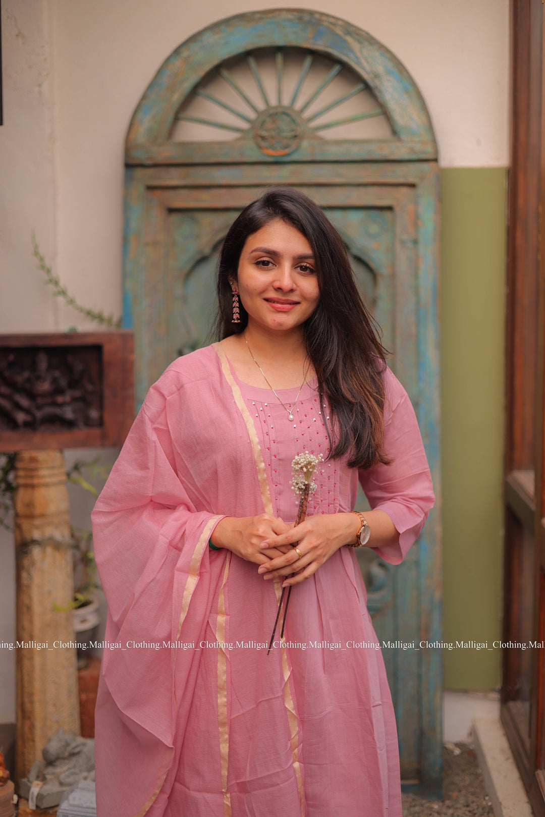 Chanderi Silk Light Pink - 3 Piece Salwar Suit