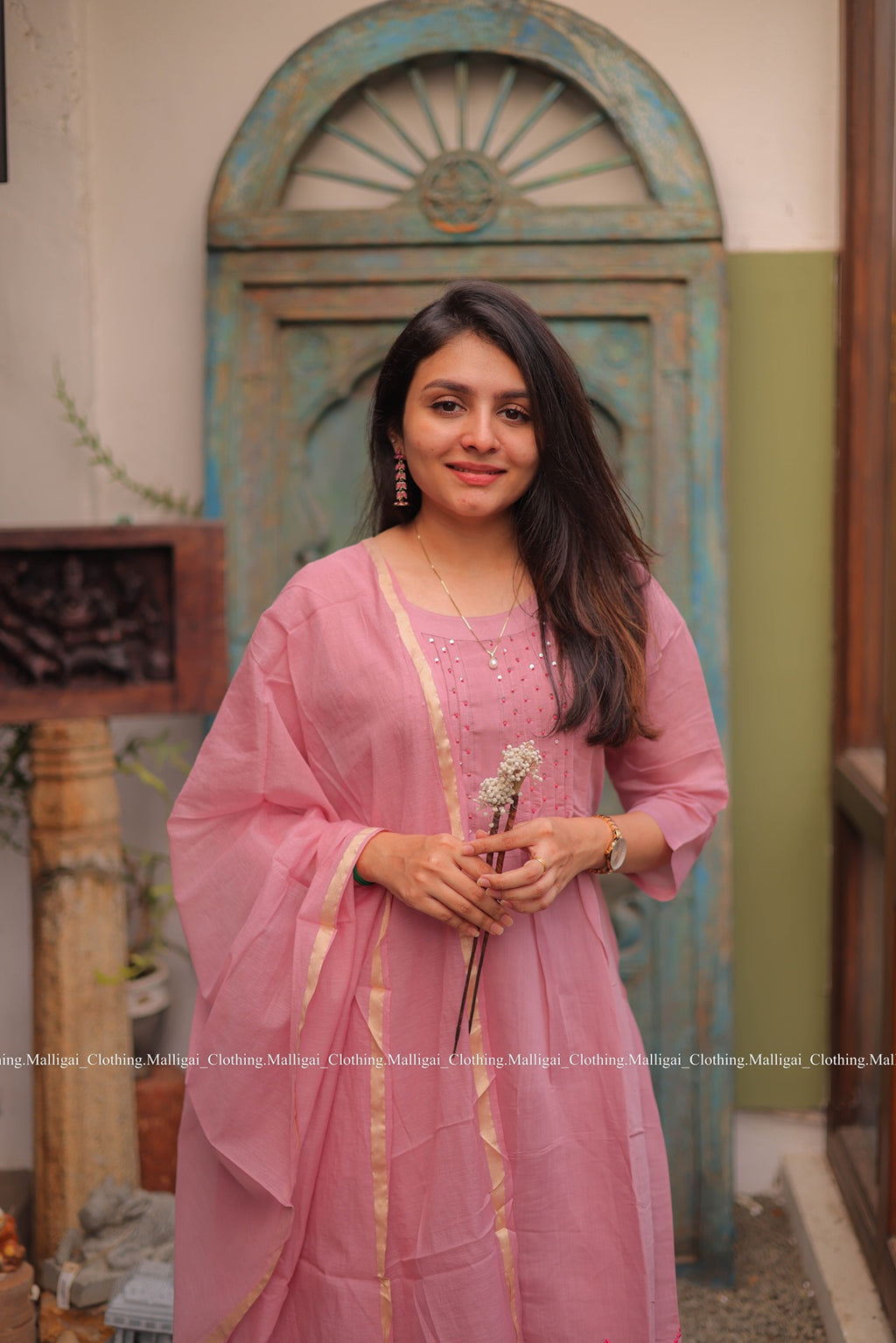 Chanderi Silk Light Pink - 3 Piece Salwar Suit