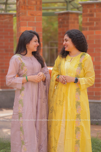 Chanderi Silk - 3 Piece Salwar Suit - Lavender