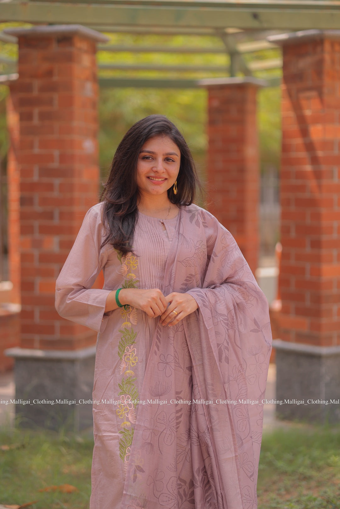 Chanderi Silk - 3 Piece Salwar Suit - Lavender