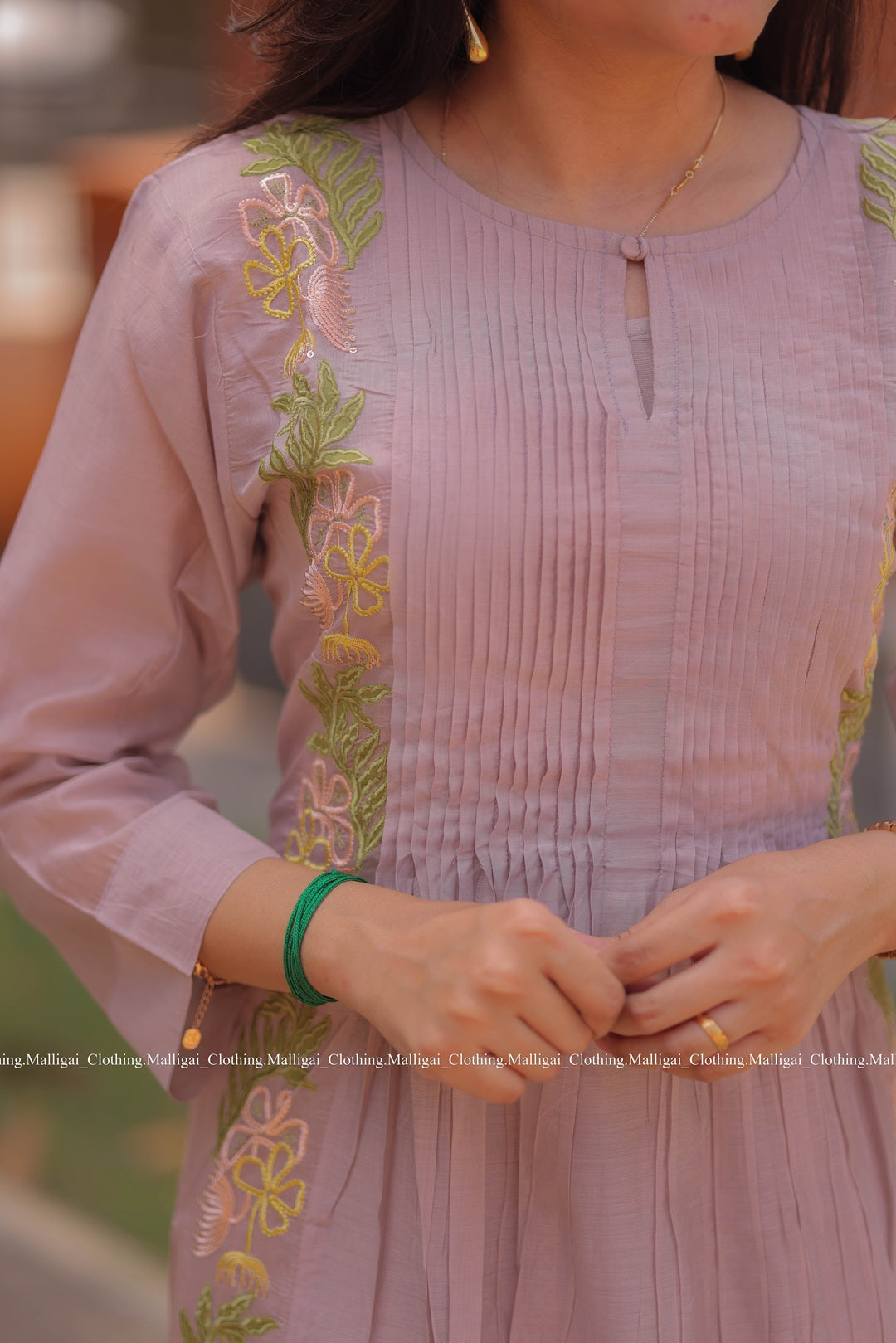 Chanderi Silk - 3 Piece Salwar Suit - Lavender