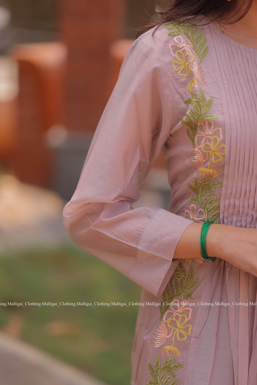 Chanderi Silk - 3 Piece Salwar Suit - Lavender