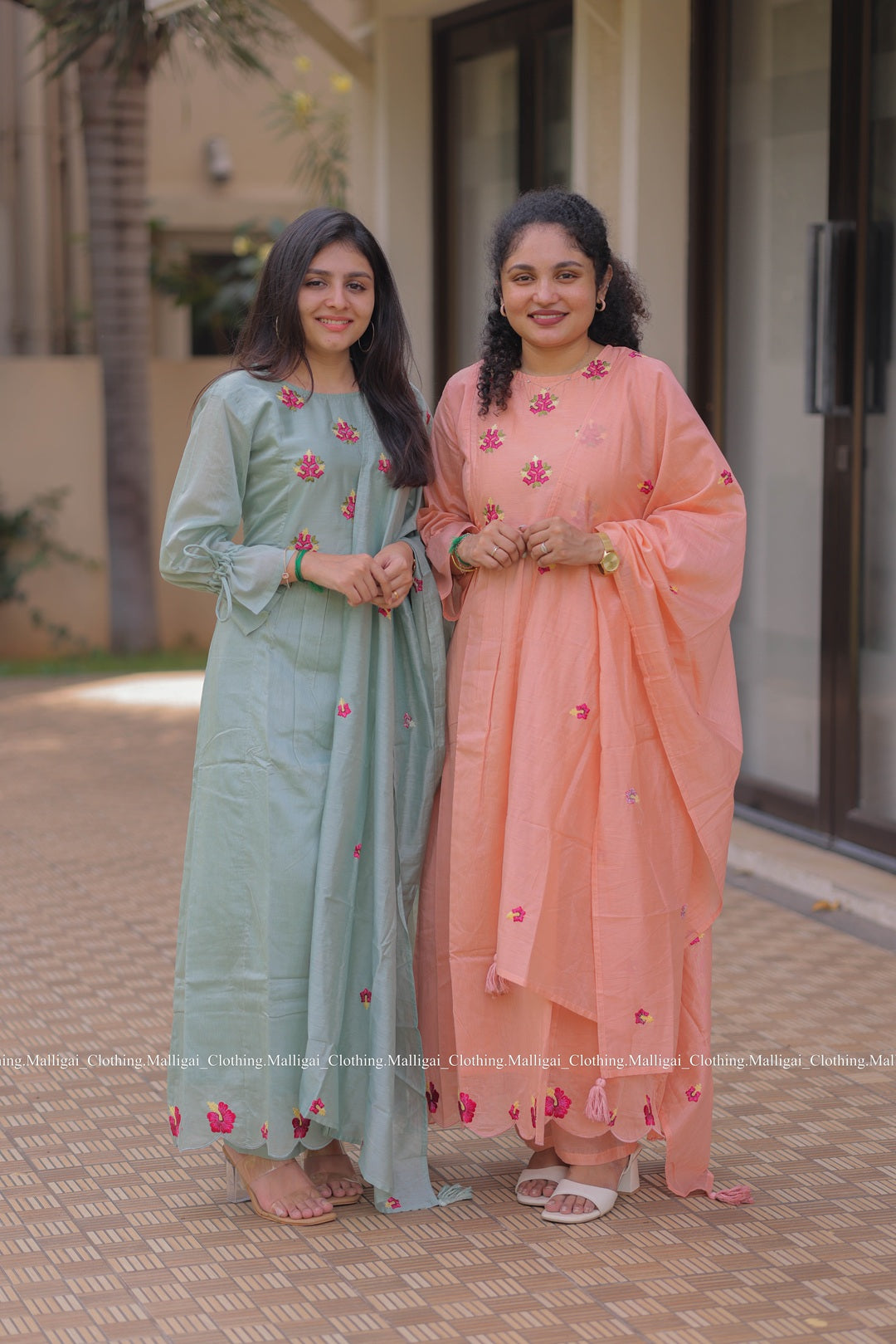 Pastel Blue Chanderi Silk - 3 Piece Salwar Suit