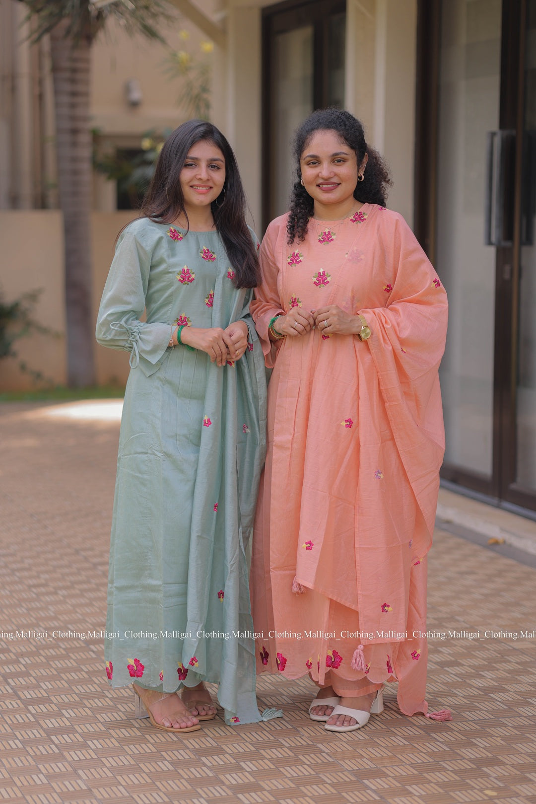 Peach Chanderi Silk - 3 Piece Salwar Suit