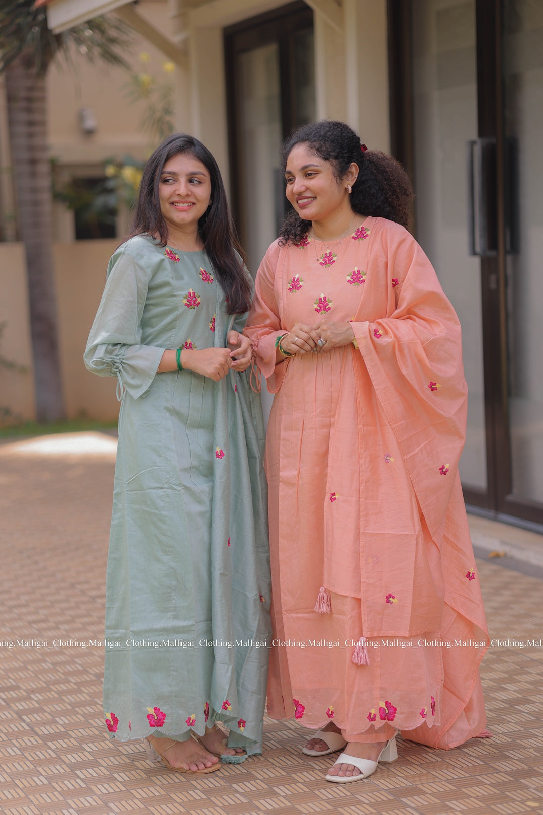 Peach Chanderi Silk - 3 Piece Salwar Suit