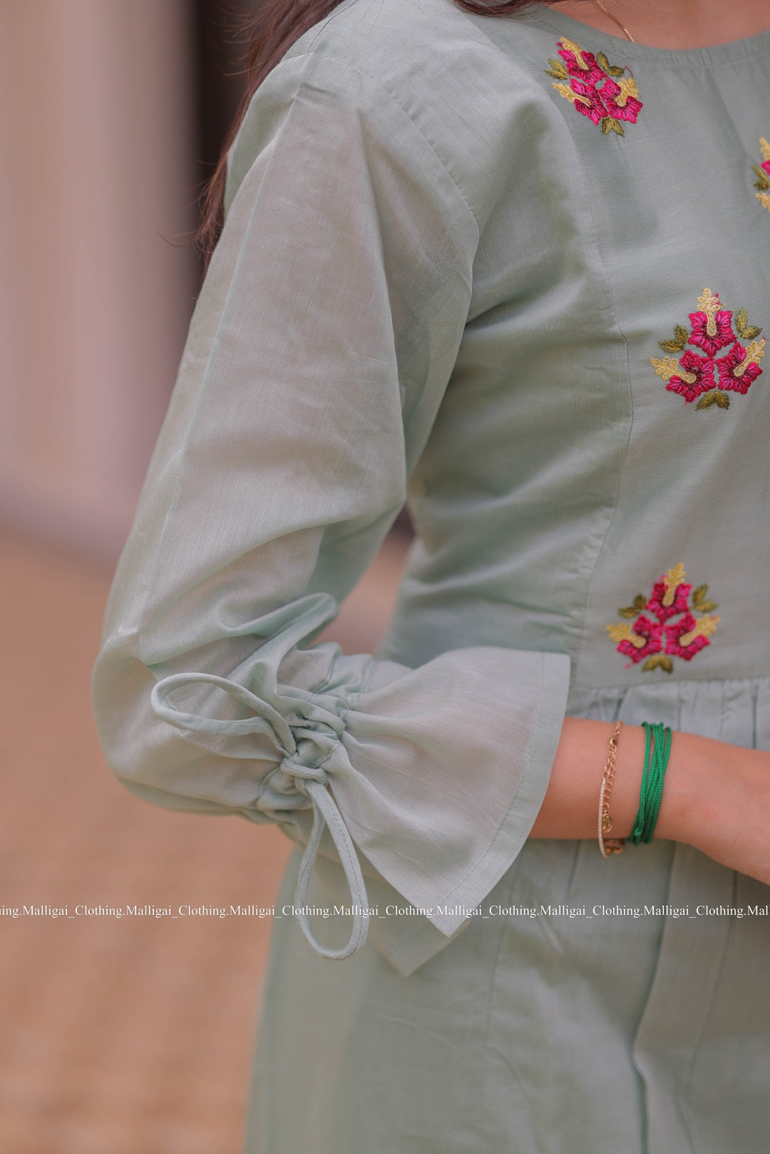 Pastel Blue Chanderi Silk - 3 Piece Salwar Suit