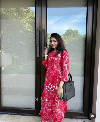 Red Cotton - Co-ords - 2 Piece with pockets