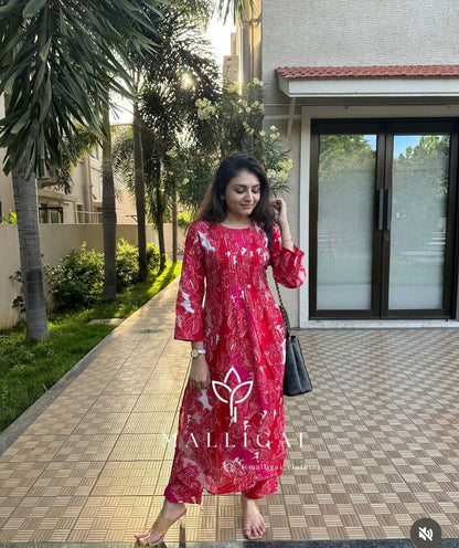 Red Cotton - Co-ords - 2 Piece with pockets